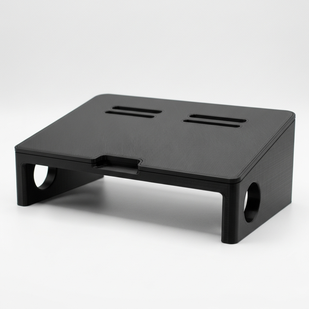 Matte black 3D printed laptop stand